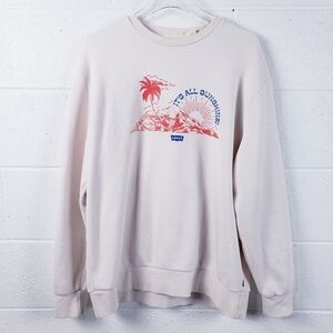 Levi's It's All Sunshine Crewneck Graphic Sweatshirt Fleece Lined Size Large